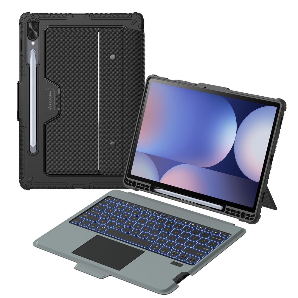 Nillkin Galaxy Tab S10 Plus S9 Plus Case Keyboard Backlit Trackpad Pen Holder